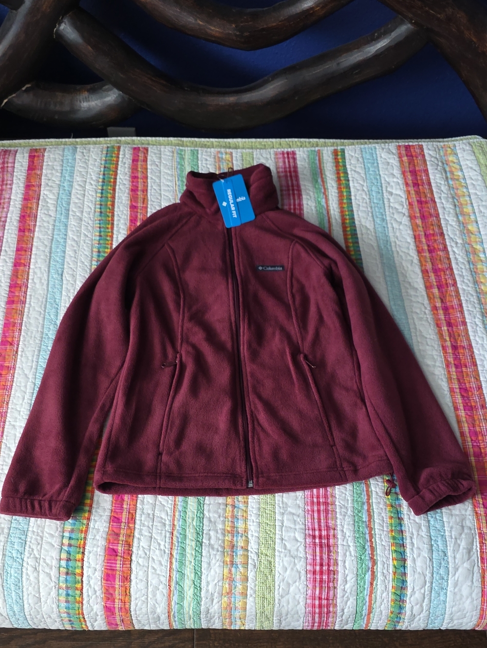 Columbia Maroon Benton Springs Full‑Zip Fleece Jacket